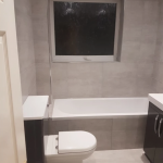 Grey and white bathroom